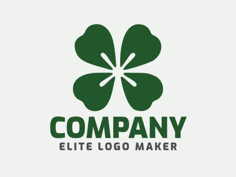 Modern logo in the shape of a four-leaf clover with professional design and abstract style.