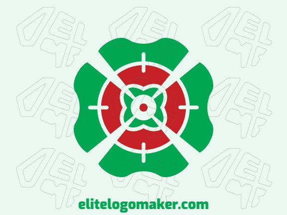 Unique logo in the shape of a four leaf clover combined with a target with a creative concept and abstract design.