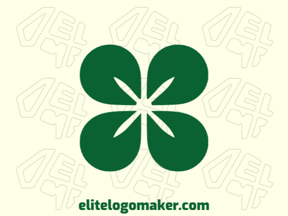 Ideal logo for different businesses in the shape of a four leaf clover with an abstract style.