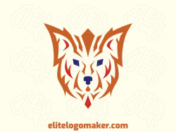 Ideal logo for different businesses in the shape of a fox with creative design and abstract style.