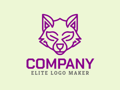 El logotipo presenta un diseño de zorro monolíneo elegante, irradiando elegancia y encanto en tonos de púrpura.
