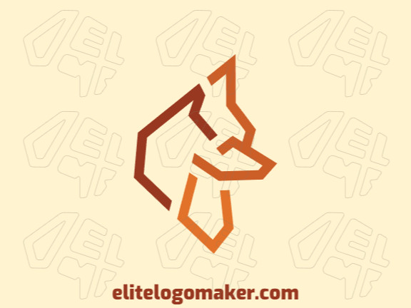 Animal logo composed of abstract shapes and lines forming a fox with yellow and orange colors.
