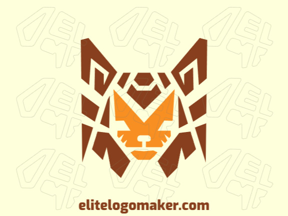 Great logo in the shape of a fox head with abstract design, easy to apply in different media.