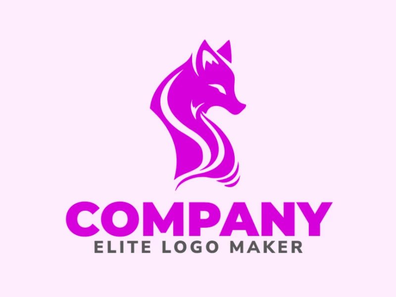 Este logo em estilo animal apresenta uma raposa rosa. É uma representação divertida e encantadora, perfeita para empresas que valorizam a criatividade.