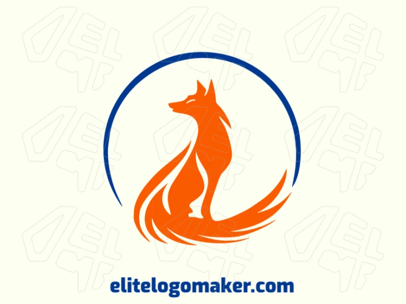 Fox logo creation with an artistic look and expressive strokes