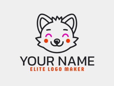 Un diseño de logotipo monolineal con un cachorro de zorro, ofreciendo una solución creativa y personalizable para la identidad de su marca.