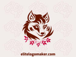 Ideal logo for different businesses in the shape of a fox combined with flowers, with creative design and abstract style.