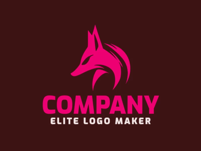 Symbolizing elegance and creativity, this abstract logo features a fox head in a captivating shade of pink, exuding a sense of uniqueness and charm.