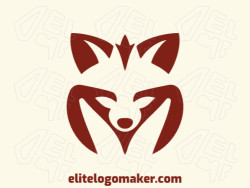 Simple logo composed of abstract shapes forming a fox head with the color brown.