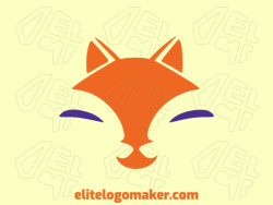 Create a memorable logo for your business in the shape of a fox head with a minimalist style and creative design.