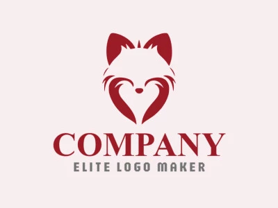 Modern logo in the shape of a fox combined with a heart with professional design and minimalist style.