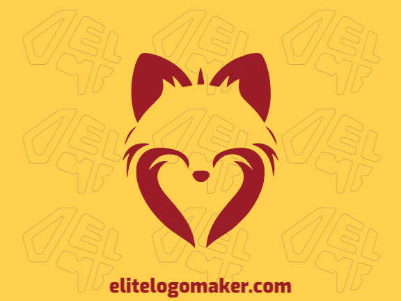 Logotipo moderno com a forma de uma raposa combinado com um coração com design profissional e estilo minimalista.