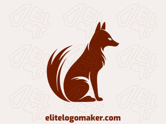 Modern logo in the shape of a fox sitting with professional design and abstract style.