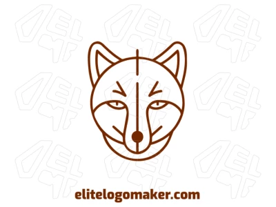 Um logo criativo com uma raposa com traços finos no estilo monoline, oferecendo um design elegante e artístico.