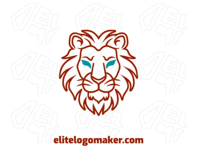 Customizable logo featuring a friendly illustration of a lion's head with a symmetrical design, creating a balanced and welcoming visual identity.