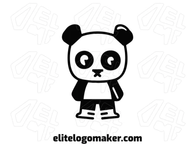 Um design de urso panda amigável em estilo minimalista, perfeito para um logo de negócios que transmite acolhimento e simpatia.