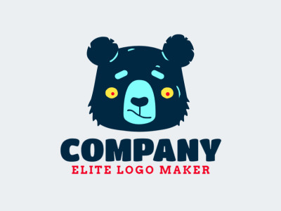 An illustrative bear head logo, exuding fun and personality with vibrant pink, yellow, and dark blue accents.