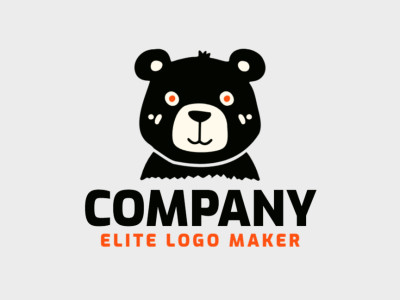 A playful and childish logo featuring a fun bear, with vibrant orange and black accents.