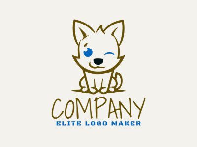 A whimsical handcrafted logo featuring a playful dog, radiating joy and warmth.