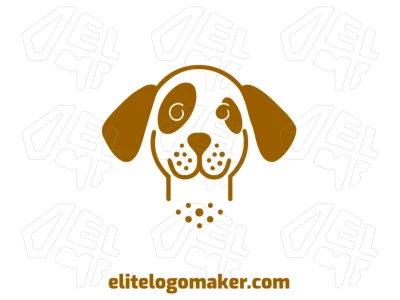 Uma ilustração divertida de um cachorrinho, no estilo mascote, perfeita para criar um logotipo customizável que represente sua marca.