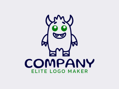 A logo template featuring an abstract and attractive fun monster, designed to be inspiring.