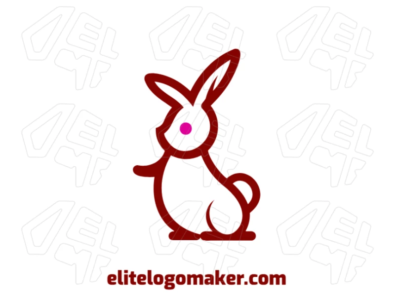 A cheap and fun minimalist logo featuring a rabbit with a simple design, perfect for creating a playful and affordable brand identity.