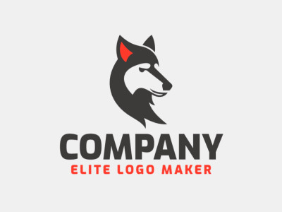 An engaging pictorial wolf logo, radiating energy and charm.