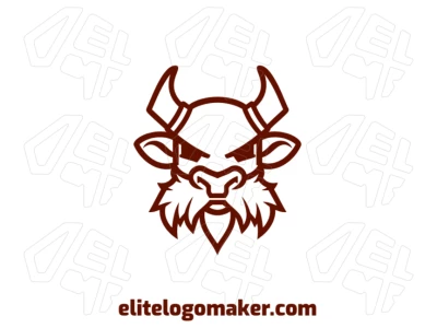 Uma ilustração engraçada de um touro com bigode, perfeita para criar um logotipo vetorial único online.