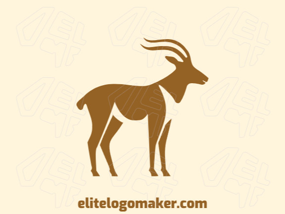 Memorable logo in the shape of a gazella with pictorial style, and customizable colors.