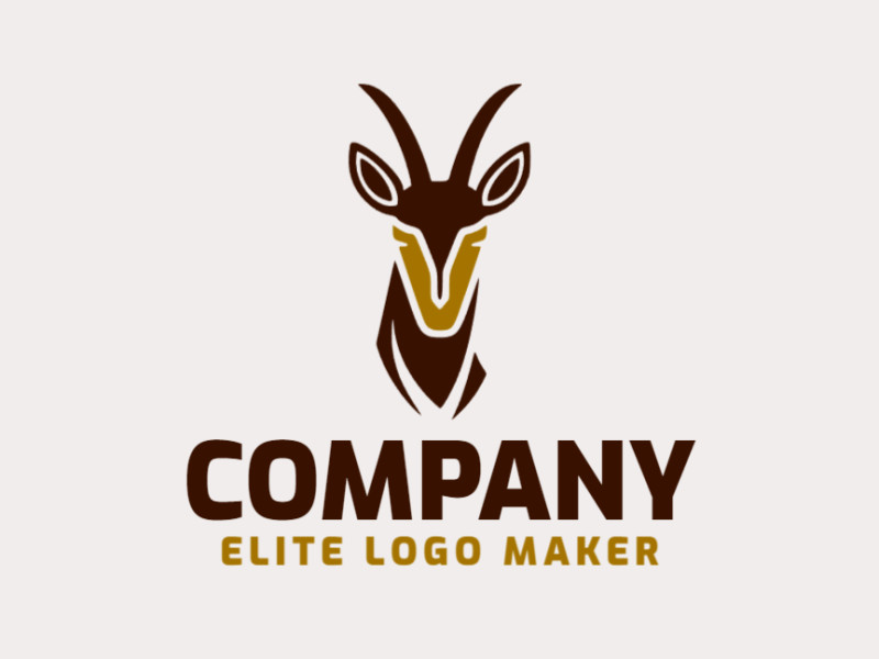 Logotipo moderno com a forma de uma gazela com design profissional e estilo animal.