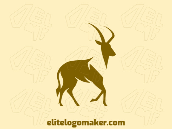 Logotipo memorável com a forma de uma gazela com estilo minimalista, e cores customizáveis.