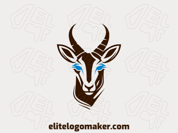 Logotipo ideal para diferentes negócios com a forma de uma cabeça de gazela com estilo minimalista.