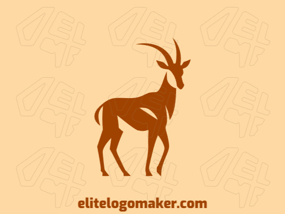 Logo with creative design, forming a gazelle walking with simple style and customizable colors.