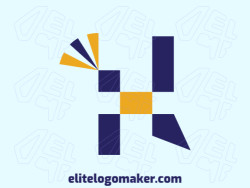 Animal logo in the shape of a geometric bird with blue and yellow colors, this logo is ideal for various types of business.
