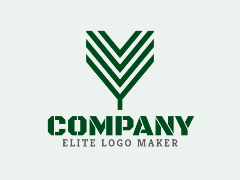 Un logotipo minimalista con un diseño profesional de árbol geométrico, que presenta líneas limpias y formas simples.