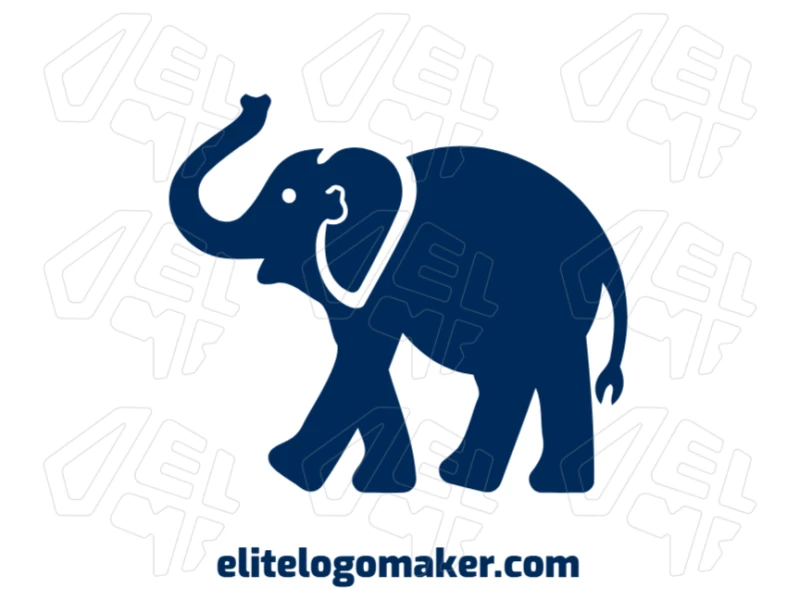 An abstract design featuring a giant elephant in blue, creating an appropriate and striking visual impact.