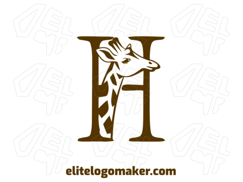 A good logo design featuring a giraffe combined with the letter "H", created in a double meaning style, perfect for customizable logos.