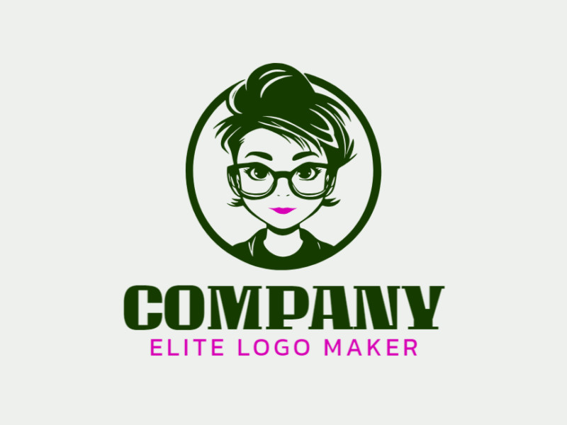 Logotipo ideal para diferentes negócios com a forma de uma garota com estilo abstrato.