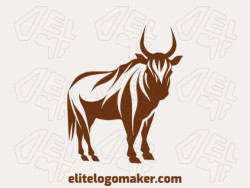 Logo template for sale in the shape of a gnu, the color used was brown.