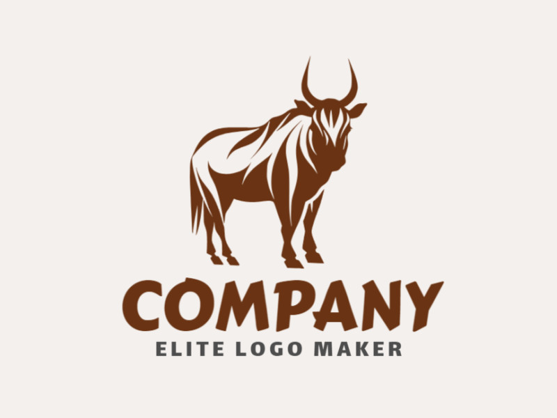 Logo template for sale in the shape of a gnu, the color used was brown.