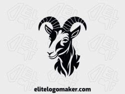 Customizable logo in the shape of a goat with an abstract style, the color used was dark brown.
