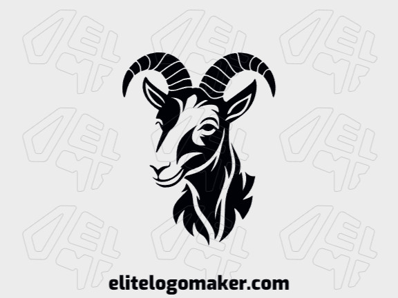Logotipo customizável com a forma de uma cabra com estilo abstrato, a cor utilizada foi marrom escuro.