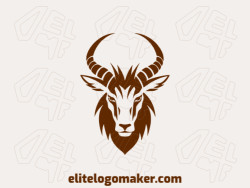 Create your online logo in the shape of a goat with customizable colors and symmetric style.