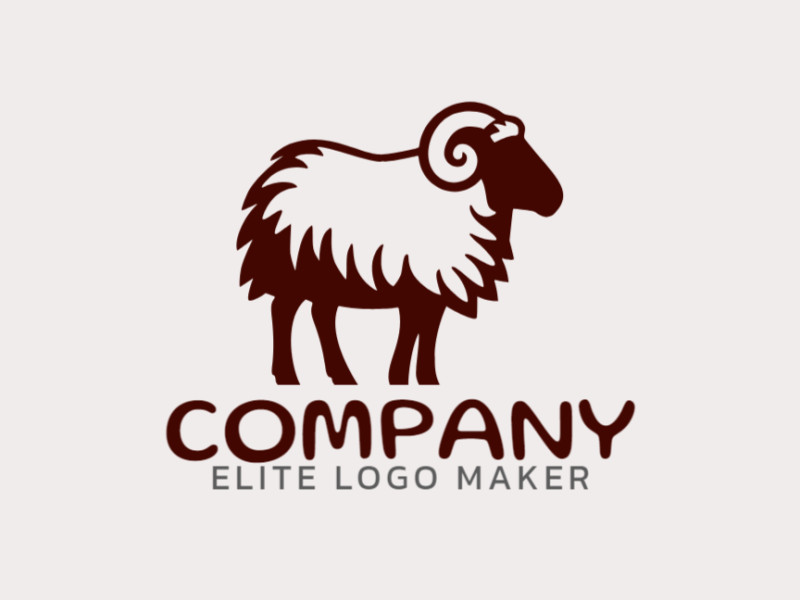 Um design de mascote de cabra em marrom escuro, exalando caráter e charme para um logotipo memorável.