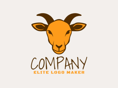 Crie um logotipo personalizado para sua empresa com a forma de uma cabra com estilo simples e design elegante.