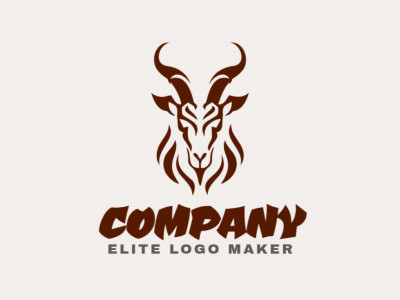 An elegant logo featuring a symmetrically designed goat, perfect for a timeless brand.
