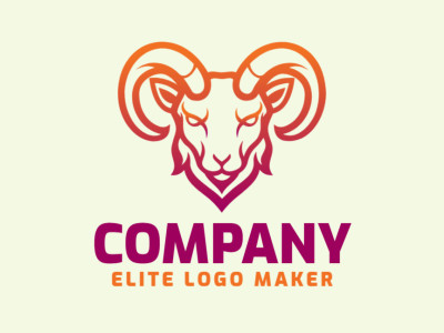 A striking gradient-style logo featuring a goat, blending vibrant hues of orange and regal purple.