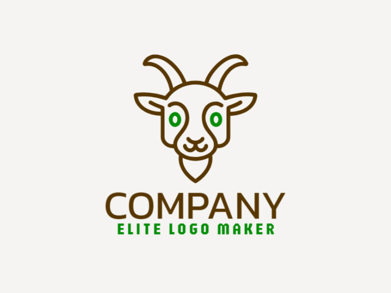 A monoline vector logo template featuring a goat, offering a good option for versatile branding.