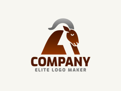 An interesting, graceful vector logo featuring an abstract goat, perfect for a distinctive and modern identity.