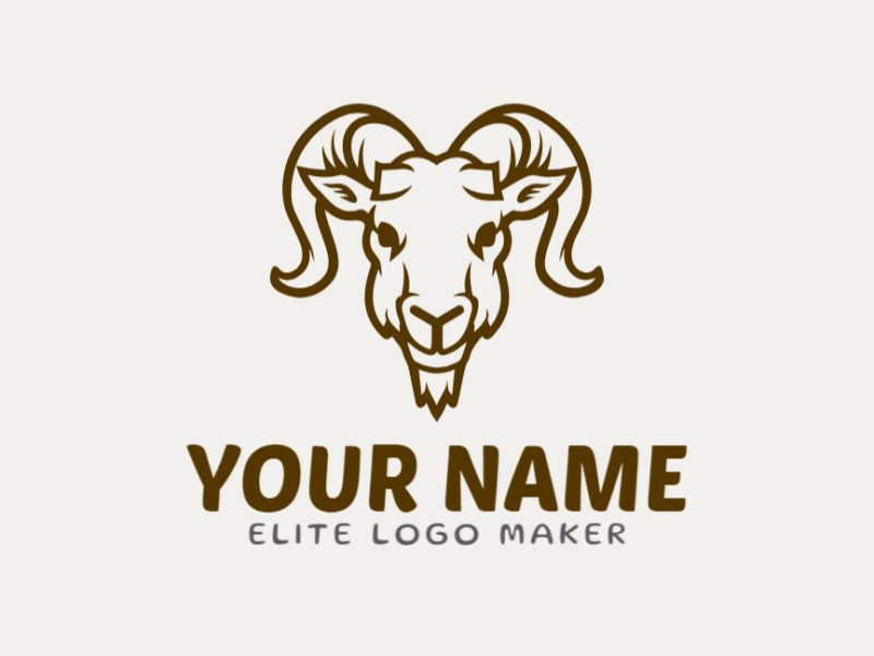 A business logo featuring a stylized brown goat, symbolizing strength.